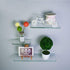 JMBL 7.87 5D (7.87 inch) Wall Mounted Tempered Glass Floating Decorative Display Shelf Home Office Decor in.L x
