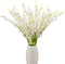 BOMAROLAN 10 Pcs Artificial Orchid Silk Fake Flowers Faux Dancing Lady Orchids for Wedding Home Decoration (White)
