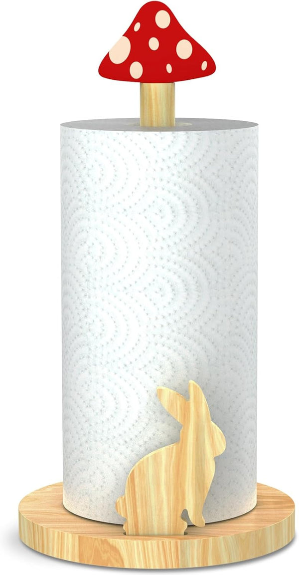 Paper Towel Holder, Mushroom Cottagecore Decor Kitchen Paper Roll Stand, Rustic Countertop