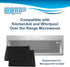 HQRP 2-Pack Activated Charcoal Filters for Kitchen Aid and Whirlpool Over the Range Microwave Hood