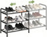 Aniston Expandable Shoe Rack, 17.6"-32" Adjustable Small Shoe Rack, 3 Tier Metal Shoe
