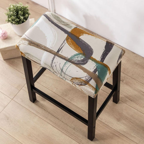 Set 2 Counter Counter #10 Bar Stool Cover Rectangle of Printed Stretch Height Bar stools Slipcovers Saddle Stool