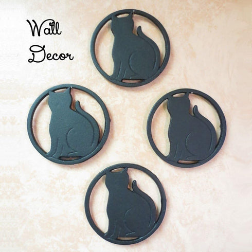 Black Cat Metal Trivet with Feet, Cast Iron, 5.6-Inches Across, Kitchen or Dining Table Decor