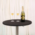 JISEN Fitted Stretchable Cocktail Tablecloth, Round Table Cap 28 Inch, A-Black
