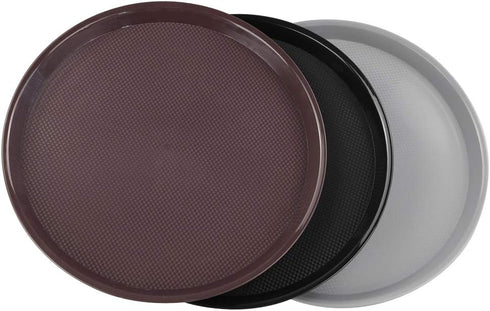 Cand Plastic Round Serving Trays, 3 Pack