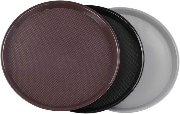 Cand Plastic Round Serving Trays, 3 Pack