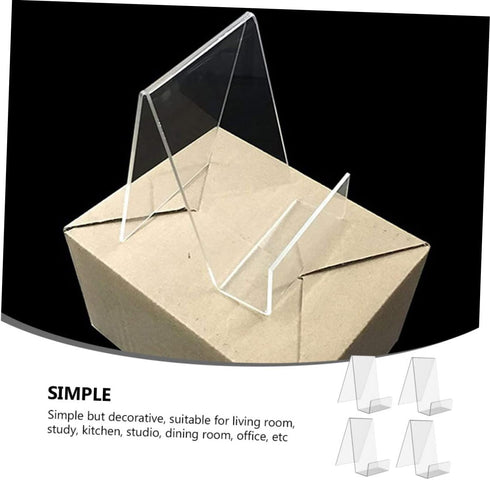 Tofficu 8 Pcs Acrylic Stand Tabletop Decor, Easel Household Display Stand for Books, Artwork, and Notebooks