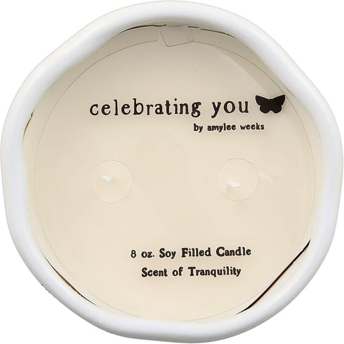 Pavilion Gift Company Double Wick Butterfly Candle, 100% Soy Wax & Cotton Wicks, Tranquility Scent