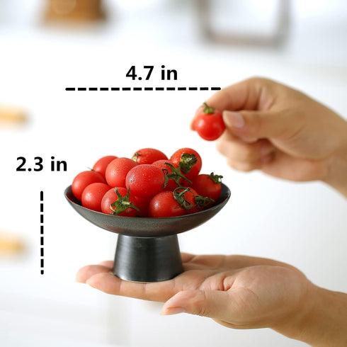 Small Porcelain Footed Bowl, Cute Snack Bowl for Ice Cream, Dessert, Miso Soup, and Condiments