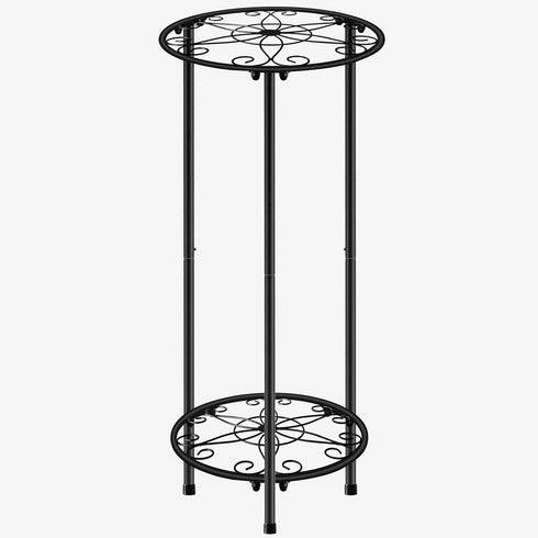 CASIMR Plant Stand Indoor Outdoor, Metal Rustproof Flower Shelf 2 Tier 23.9