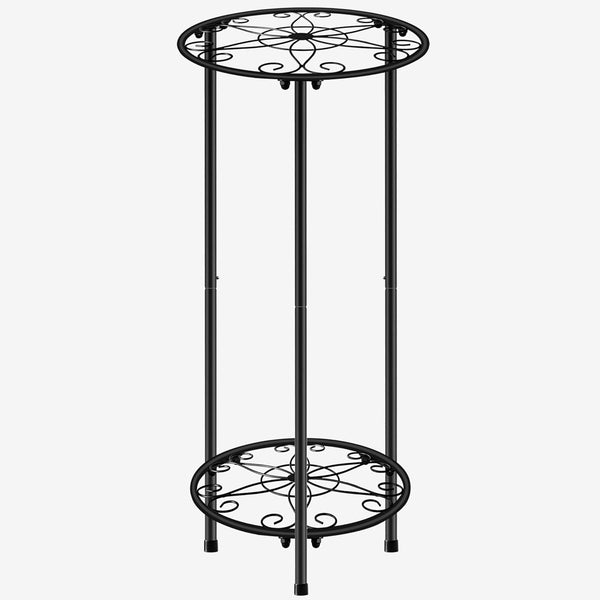 CASIMR Plant Stand Indoor Outdoor, Metal Rustproof Flower Shelf 2 Tier 23.9