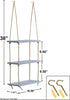 Sorbus 3-Tier Rustic Wood Hanging Shelf, Wood Swing Storage Shelves Rope Organizer Rack, Floating Display Shelves (Grey)