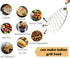 Steel Roasting Roti Jali Set with Wooden Handle, Tong and Pincer, Cooking Rack, Papad Grill, Chapati Grill, Food Tong