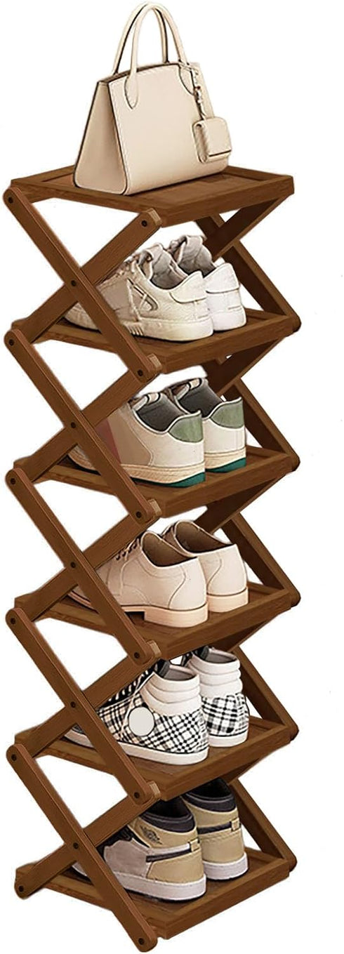 Simcat Shoe Rack for Closet Bamboo Shoe Storage Freestanding Shoe Storage Shelf