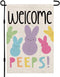 Welcome Easter Garden Flag, Double Sided Vertical 12×18 Inch Bunny Banner, Spring Outdoor Farmhouse Decoration DF019