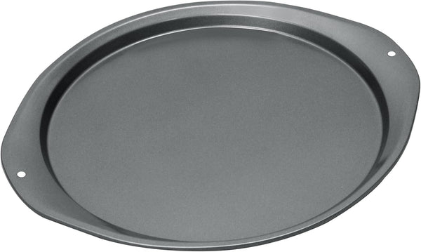 Pizza Pan, 14 Inch Nonstick for Oven with Widen Handles for Cooking, Baking, Grilling, Black
