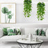Whonline 4pcs Fake Plants Hanging - Artificial Vines Fake Pothos 3.6FT for Indoor Outdoor Living Room Decor (No Baskets)