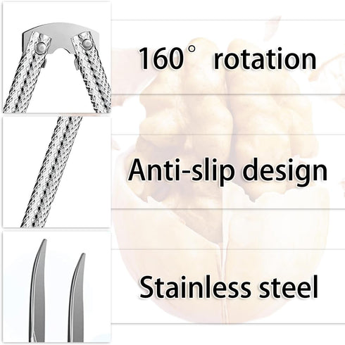 Nut Cracker Tool,Stainless Steel Nut Crackers for All Nuts Walnuts Seafood