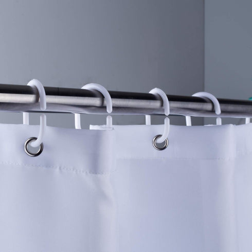 18 Hooks,108" W72" Inch MORNITE Extra Wide Shower Curtain Mens Bathroom Teal Light Blue Ombre White, Wrap Around