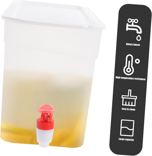 1pc Cold Water Bottle Fridge Dispenser, 3.5L Drink Pitcher for Iced Tea Juice, White