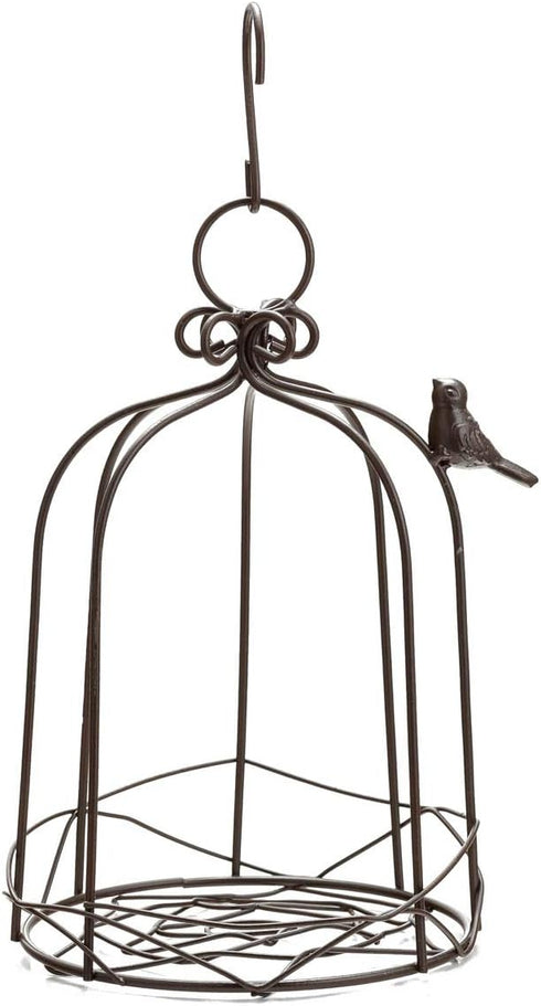 TJ Global Iron Birdcage Hanging Planter, Metal Wire Flower Pot Basket Wrought