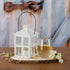 Kate Aspen Rustic Farmhouse Decor, White Candle Holder Lantern, 7.5 Inch, Wedding Decoration, Centerpiece