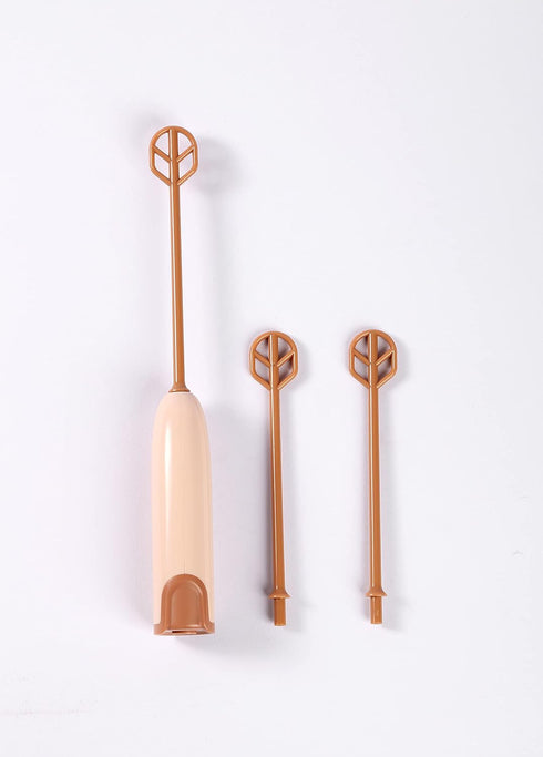 Handheld Electric Baby Formula Mixer, Handheld Drink Mixer, Brown