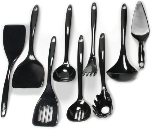 Chef Craft Basic Melamine Kitchen Tool Set, 9 Piece Utensils, Black