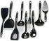 Chef Craft Basic Melamine Kitchen Tool Set, 9 Piece Utensils, Black