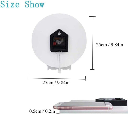 Red Wine with Ripe Grapes Wall Clock, 9.8 Inch Battery Operated Silent Round Clock for Home and Office Decor