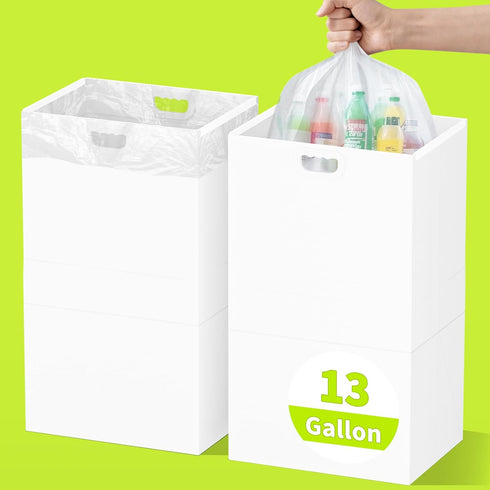 Kaiferty 13 Gallon Disposable Trash Cans for Parties, 2 Pack Extra Large