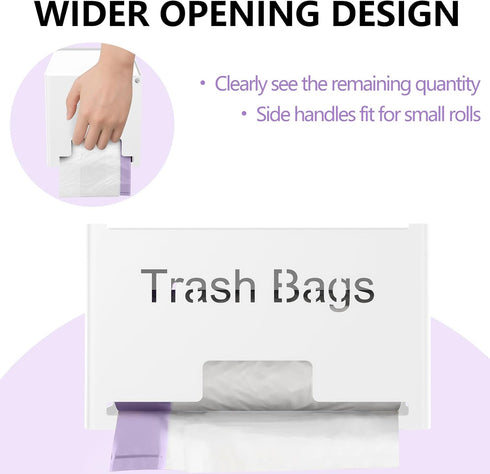 STWWO Extra Large Trash Bag Holder Dispenser, Metal Garbage Bag Dispenser Roll Holder, Trash Storage Organizer