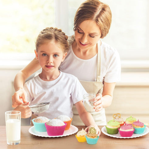 Caperci Rainbow Mini Cupcake Liners, Colorful Muffin Baking Cups, 350-Count, Odorless, Food Grade Grease-Proof Paper
