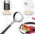 4-Piece Stainless Steel Dinner Spoons, 8 inches Comfort Long Handle, Mirror Polished Flatware, Dishwasher Safe (Black)