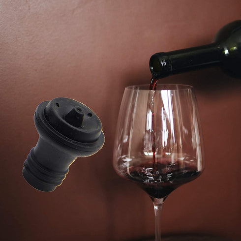 Wine Saver Vacuum Stoppers, Set of 6 Rubber Stoppers for Wine Preservation