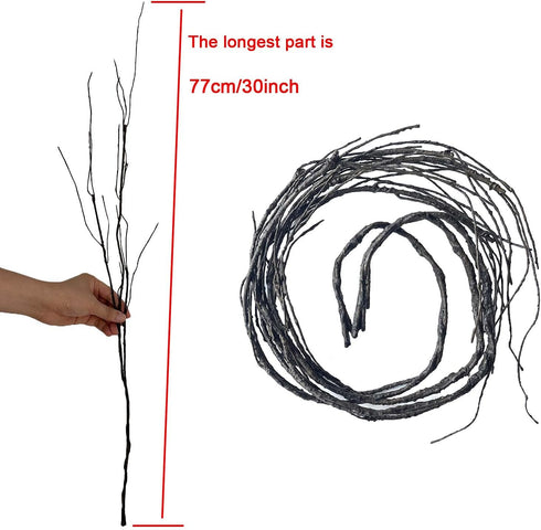 Pursuestar 5Pcs 29.5" Lifelike Dry Willow Branches - Bendable Iron Wires Artificial Floral Flower Stub Stem for DIY