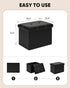 16.5"x12.6"x12.6" B FSOBEIIALEO Folding Storage Ottoman Cube, Faux Leather Footrest Seat Coffee Table, Black