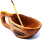 Reclaimed Olive Wood Salt and Spice Pot with Spoon, Kenya