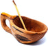 Reclaimed Olive Wood Salt and Spice Pot with Spoon, Kenya