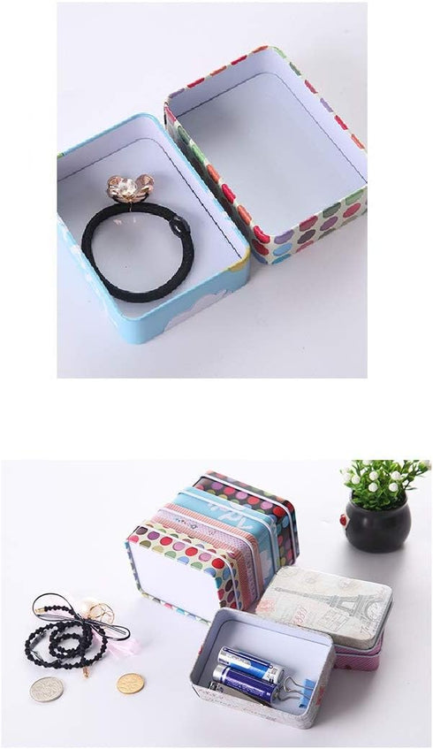 5 Pack Metal Tins Box Containers - Mini Portable Small Tins with Lids, Rectangular Case for Candies, Pills, Jewelry