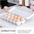 Egg Holder Refrigerator Storage Container, 12 Count Plastic Covered Egg Tray, Dozen-section Carrier Bin with Lid