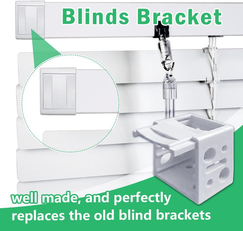 Mini Blind Brackets 1 Inch Window Blind Brackets for Headrail Holder, White (2 pcs)