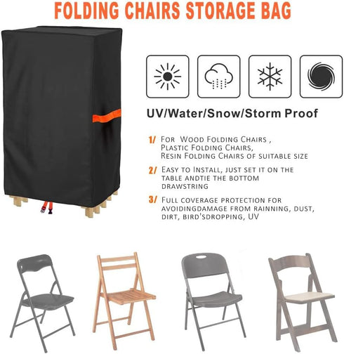 420D 5 20" 12" 39" 1 Pack Folding Chair Cover Storage Bag Waterproof Heavy Duty Oxford Fabric Chair Protector