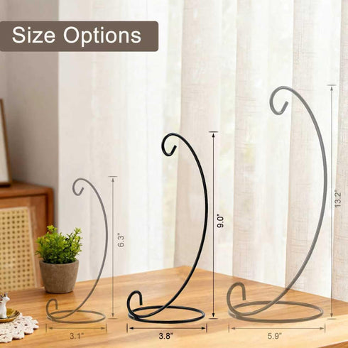 9in, 10 Pack Christmas Ornament Display Stands Black Iron Hanging Stand Rack Holder for Halloween Decoration, Glass