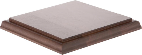 Plymor Solid Walnut Square Wood Display Base with Ogee Edge, 6.875" W