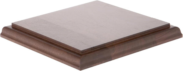 Plymor Solid Walnut Square Wood Display Base with Ogee Edge, 6.875" W
