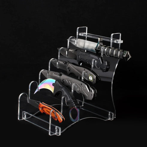 Dagger Stand Knife Display Stand, Acrylic Desktop Display for 6 Knives, Hunting Knife, Dagger, Pocket Knife