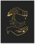 Occult Gold and Black Prints - Set of 6 Glossy Wall Art Decor (8x10) Alchemy, Witch, Third Eye, Planets