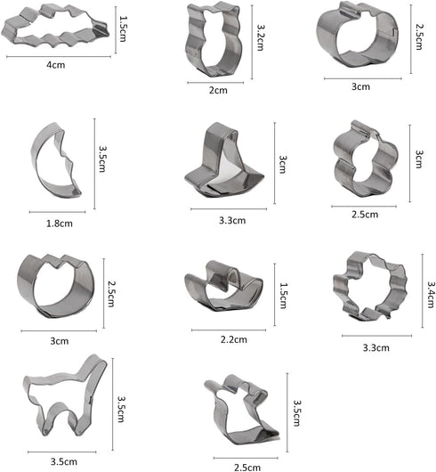 Halloween Polymer Clay Cutters - 11 Shapes for Christmas Jewelry, Pumpkin and Ghost Designs