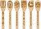 GLOBLELAND 6Pcs Mushroom Bamboo Cooking Utensils Set - Engraved Wooden Spoons & Spatula for Kitchen